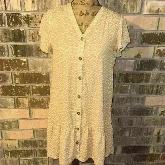 Yellow patterned lightweight mini dress - Picture 1 of 11